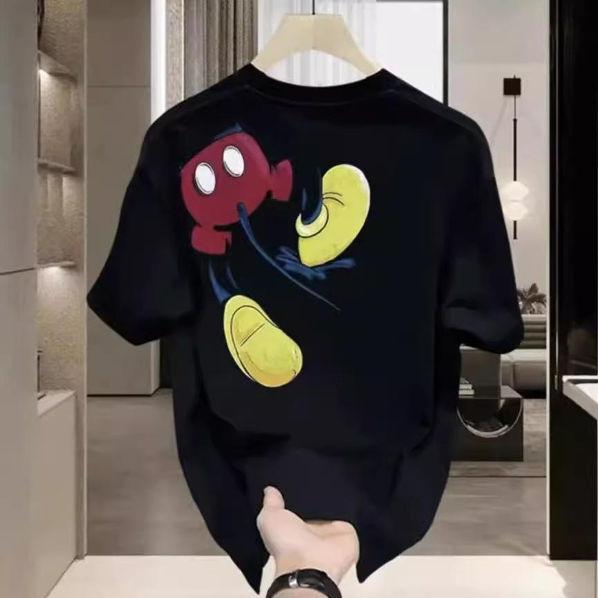 American Trendy Brand Pure Cotton Men'S Printed Short-Sleeved T-Shirt Trendy Men'S And Women'S Casual Round Neck T-Shirt Men'S