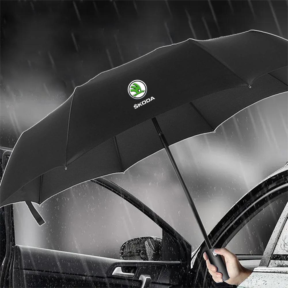 2025 New Fully Automatic Folding Umbrella Windproof Sunshade Car Umbrella For Skoda S Octavia Rapid Fabia Superb Kodiaq Karoq Ka