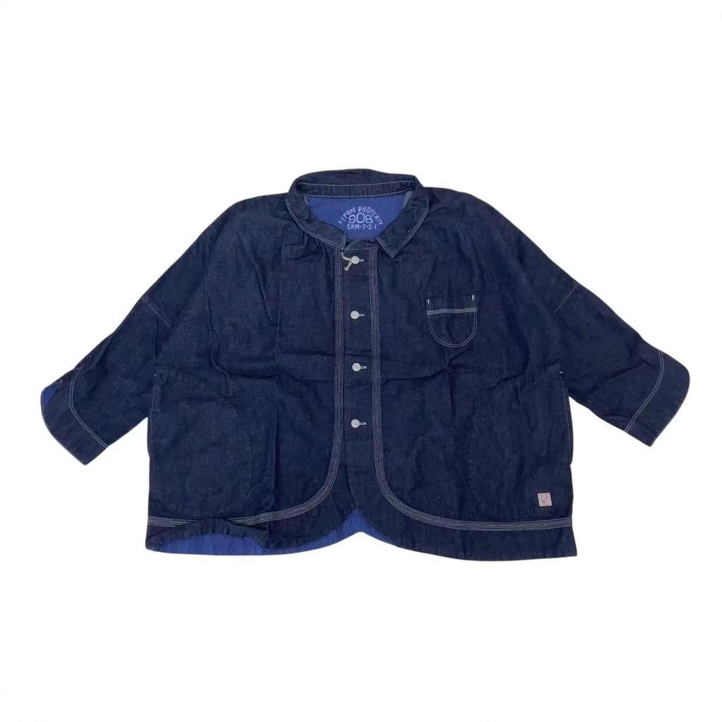 Unisex 45R Short Collar Bolero Denim Jacket