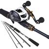 Baitcasting Fishing Combos Set Carbon Fiber 4 Section  Power Casting Rod 9+1 BB Bass Fishing Tackle