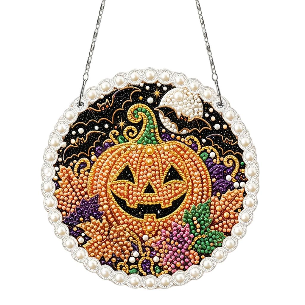 Halloween Round Hanging Ornament with Decoration 1919 cm