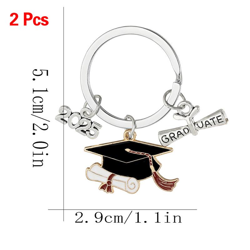 2/10 Pièces Porte-clés Cérémonie de Remise de Diplômes Mignon Créatif Chapeau de Diplômé Livre Robe Pendentif Porte-clés Cadeau Commémoratif Cérémonie de Remise de Diplômes