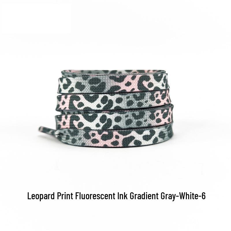 Fluorescent Leopard Tie-Dye Shoelaces for AJ1, AF1, Canvas Unisex Shoes