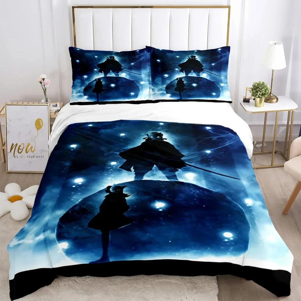 Comforter Top 3D Anime Demon Slayer Print Bedding Set Nezuko Queen Double Single King Size For Kids Adults Gift