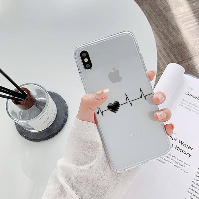 

Чехол для телефона с электрокардиограммой и любовной парой ЭКГ для iPhone 11 12 13 mini pro XS MAX 8 7 6 6S Plus X 5S SE 2020 XR прозрачный чехол iphone 13promax