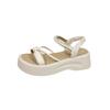 Summer New Muffin Thick-soled Beaded College Style Sandals Casual Beach Sandals Elastic Pedal