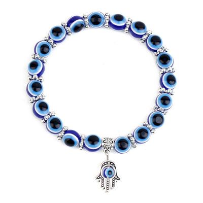 Mode Türkisches Blaues Auge Armband Fatima Hand Dämonenauge Perlenarmband
