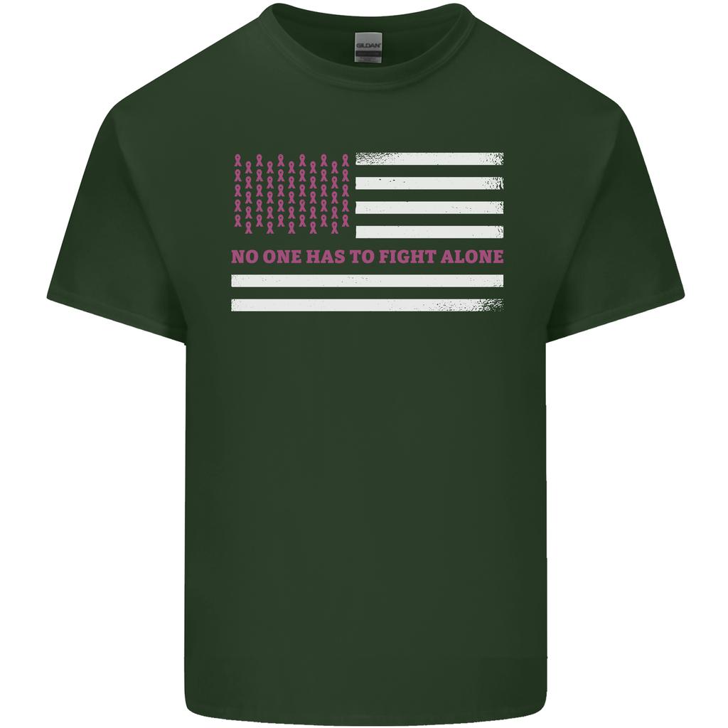 Breast Cancer Awareness USA Flag Unisexs Light Cotton TShirt
