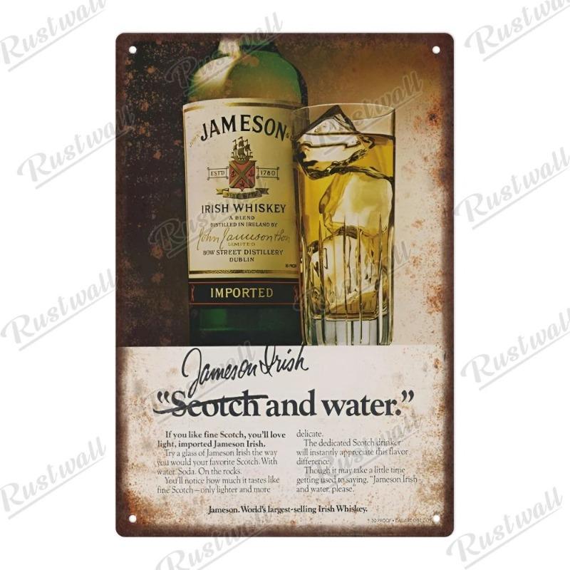 Vintage Beer Metal Sign, New Year Pub Decor Plaque