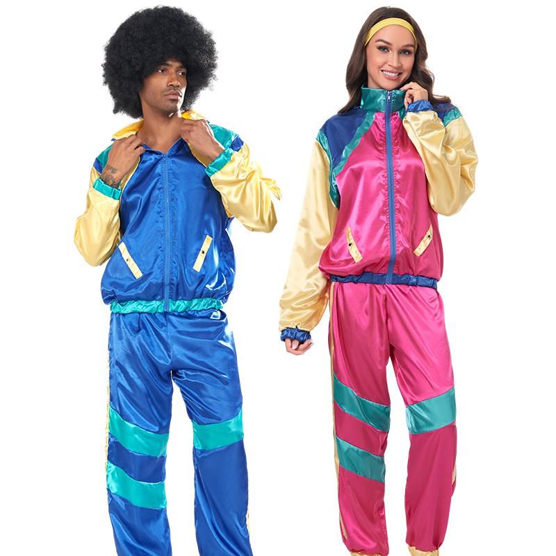Hippie Disco Halloween Costume Set Retro Rock Dance Outfit