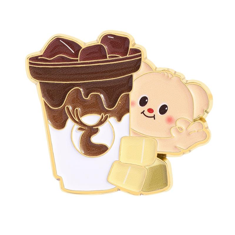 Serie de Té con Leche y Café Pin de Esmalte Broche Divertido Insignia de Dibujos Animados Para Bolsos Jeans Sudaderas Pin de Solapa de Mezclilla Joyería Mejor Regalo para Niños