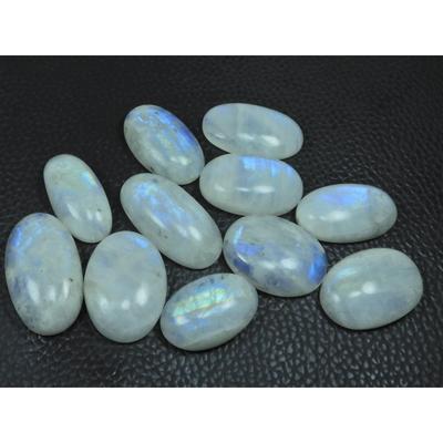 246Cts. Natural Rainbow Moonstone Oval Cabochon Loose Gemstone 11 Pcs Lot C-3258