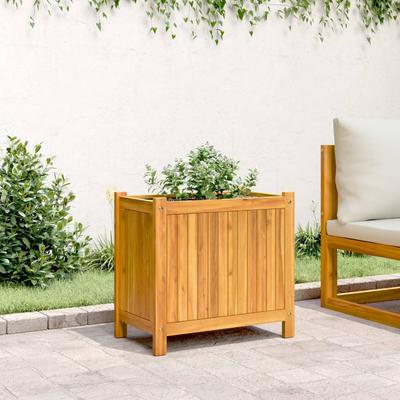 Plant Pot with Liner 54 X 31 X 50 Cm Solid Acacia Wood