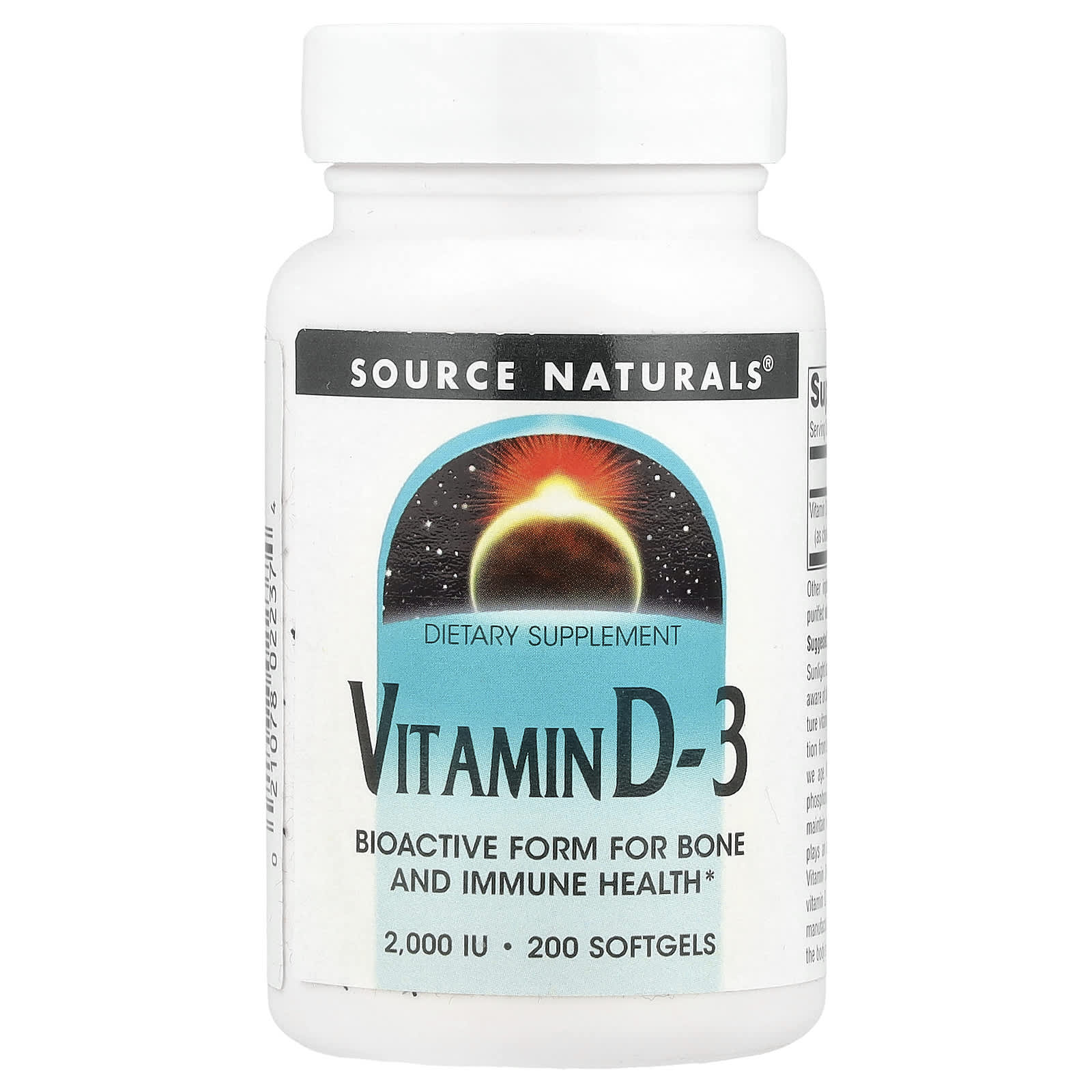 

Vitamin D-3, 2,000 Iu, 200 Softgels
