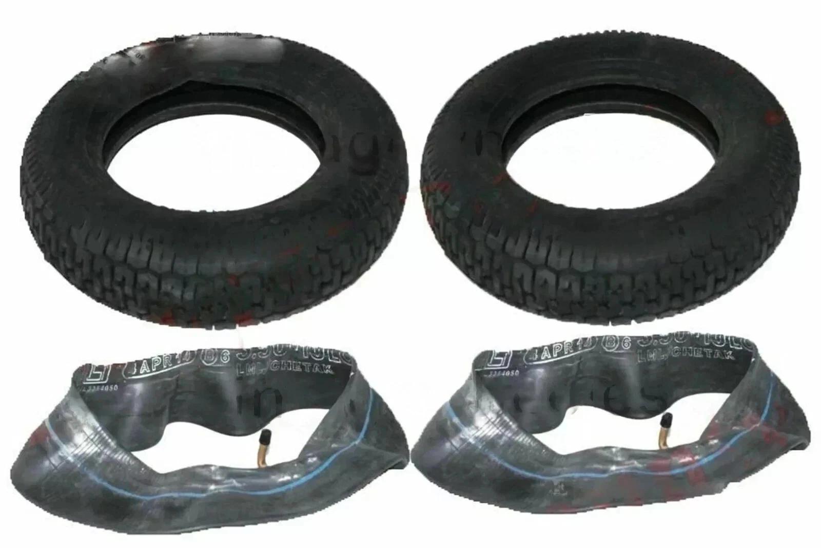 Pair Front & Rear MRF Fits For Lambretta Vespa 3.5 X 10 Rubber Wheel Tyre Tire