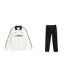 Li Ning Retro Logo Letter Fleece Pullover Collar Long Sleeve Straight Leg Elastic Waist Sports Pants Hoodie Set Men Sets AWDU919-1+YKLT415-1