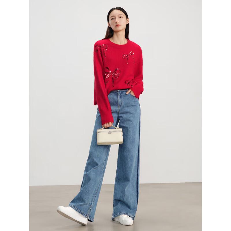 

JUZUI ANNACO Women s Alpaca Blend Sequin Sweater S