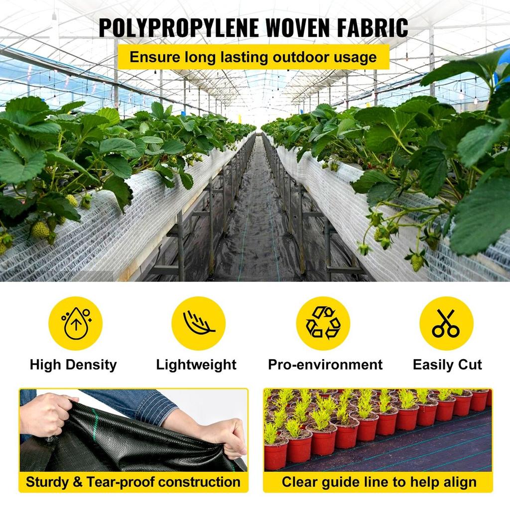 6x300 ft Heavy Duty PP Woven Weed Barrier Landscape Ground Cover 2.4Oz