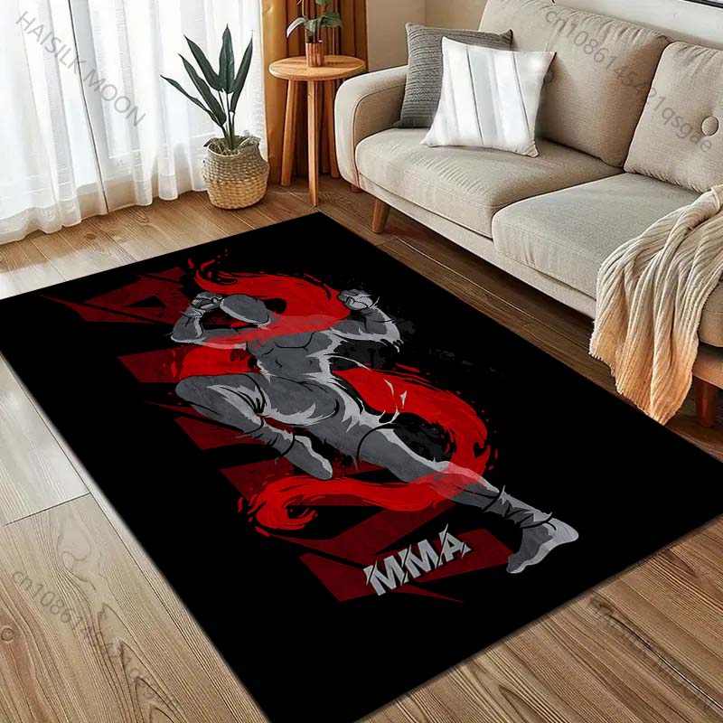Martial Arts MMA Print Carpet for Bedroom Living Room Bedside Sofa Floor Mat Modern Home Decor Area Rug Large Size