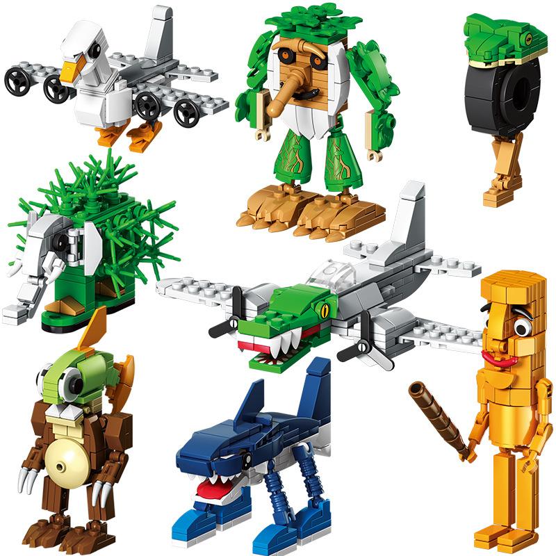 

810Pcs Tung Tung Tung Sahur Italy Tralalero Tralala Brainrot Building Blocks Assembly Bricks Toys for Birthday Gifts