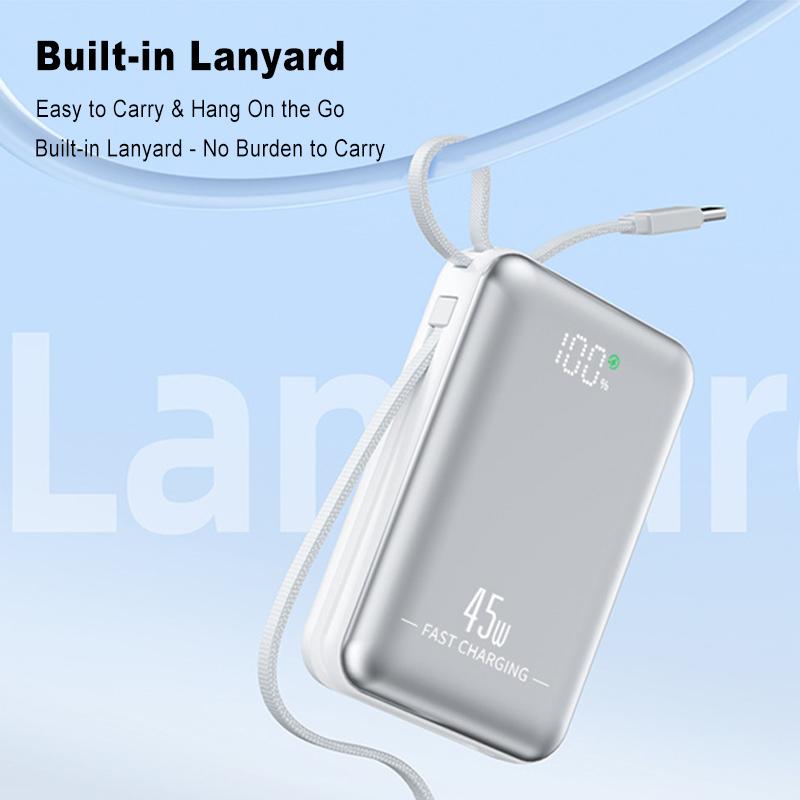For Laptop 20000mAh 45W Power Bank Portable 10000mAh USB C Cable Fast Charging Mobile External Battery For iPhone Samsung Xiaomi