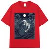 Japanese Style Yin Tang Koi Fish Moonrise Graphic T Shirt   Fashion Vintage T-shirts Oversized Cotton Casual Y2k T-shirt