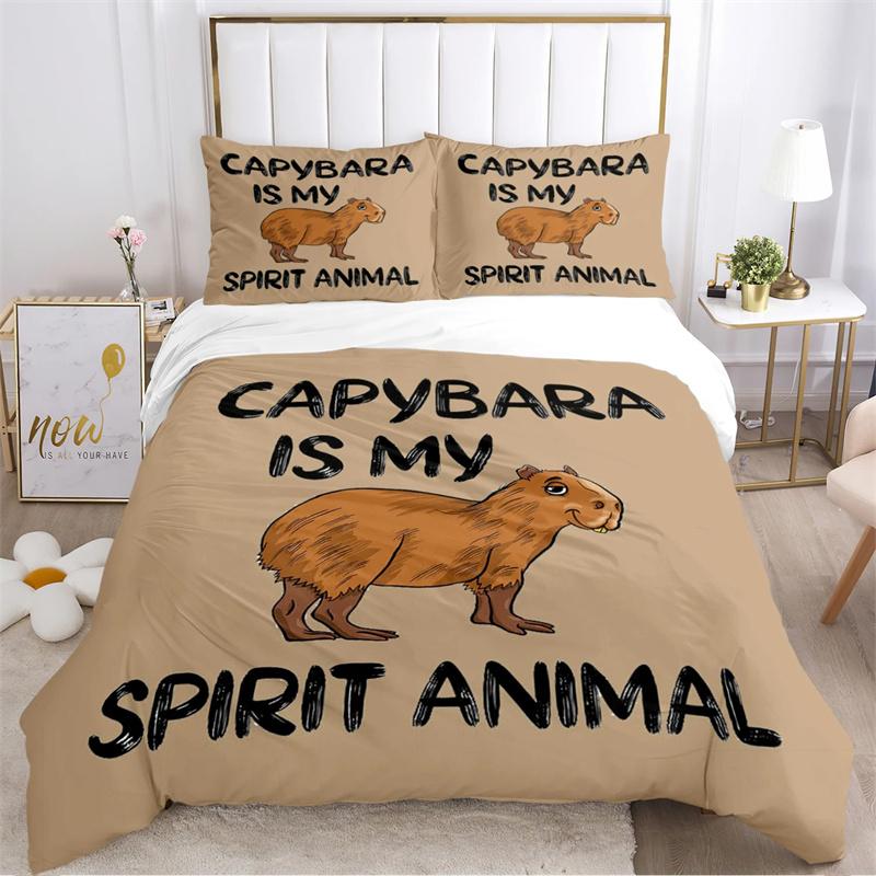 Милый аниме-капибара Kawai всесезонный комплект постельного белья с наволочкой для дома Twin Full Queen King детский подарок