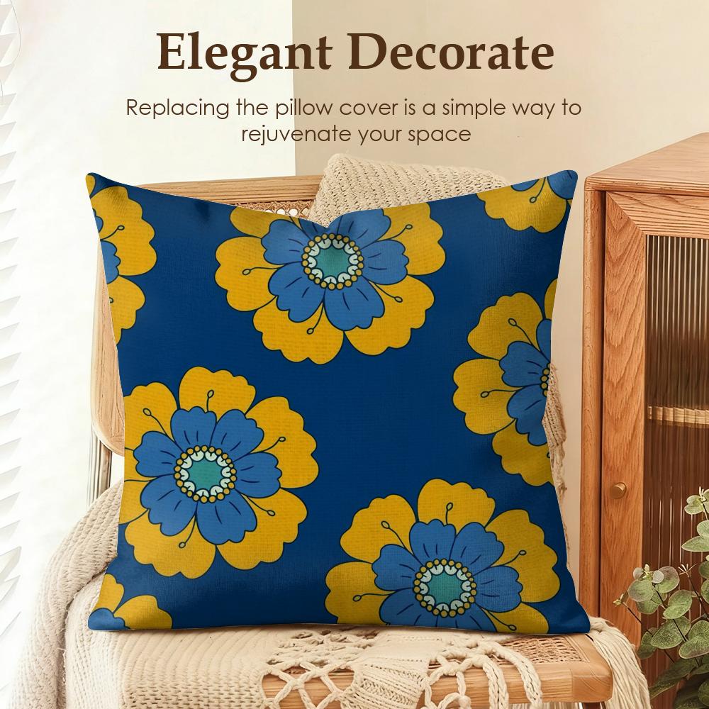 

Fashion Chinese Flower Cushion Cover Natural Linen Organic Fabric DoubleSided Printing Sofa Home Decor Gift Pillow Case 30x30cm