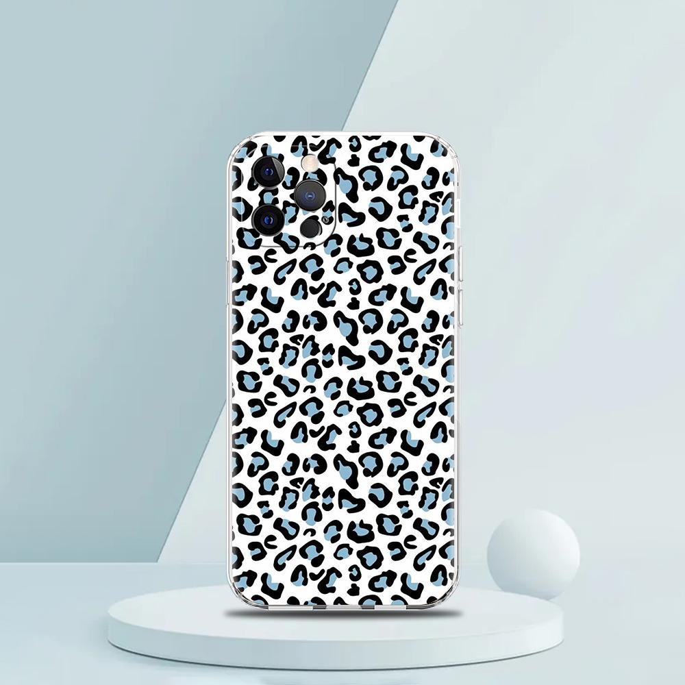 For iPhone 15 16 14 13 12 mini 11 Pro Max XS X XR SE 7 8 Plus Silicone Clear Cover Leopard Cheetah print Luxury Phone Case