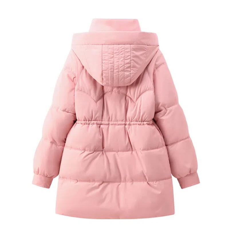 Women's Autumn and Winter Coat Solid Color Hooded Loose Thickened Windproof Mid-length Women's Jacket 5 Colors