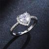 CopperHeart Ring for Women Exquisite Fashion Inlaid White Zircon Stones Wedding Ring Engagement Jewelry