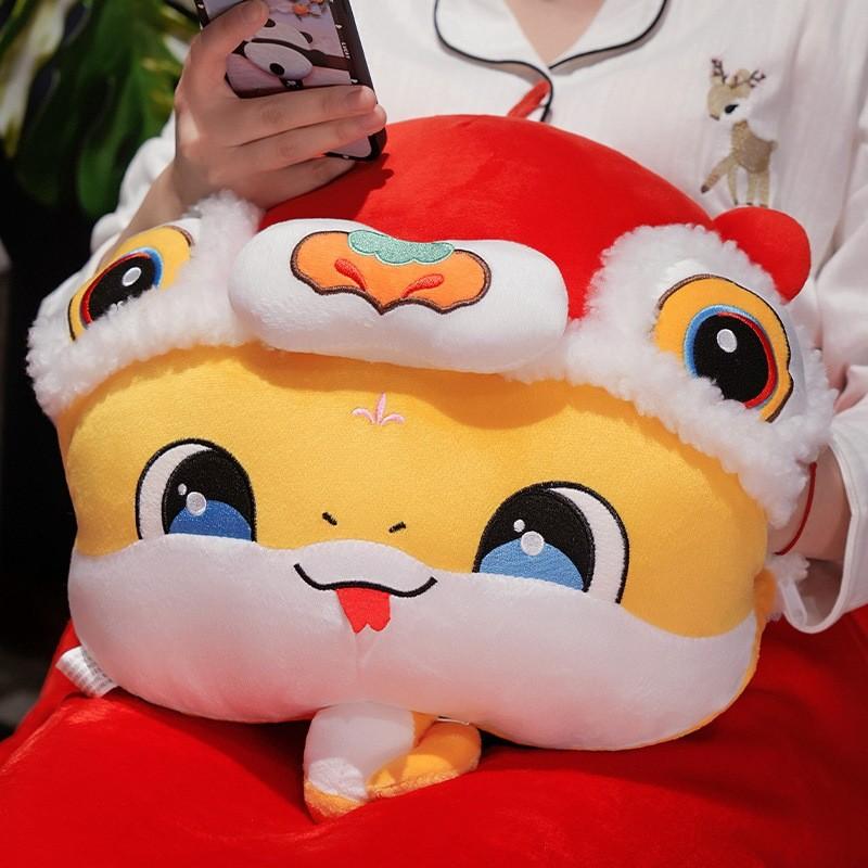 New Chinese Year Snake Hand Warmer Pillow Blanket Plush Toy Winter Doll Stuffed