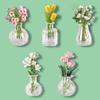5/10Pcs Mini Glass Vase Refrigerator Magnet Home Office Kitchen Locker Fridge 3D Miniature Flower Vase Magnetic Decoration Ornament