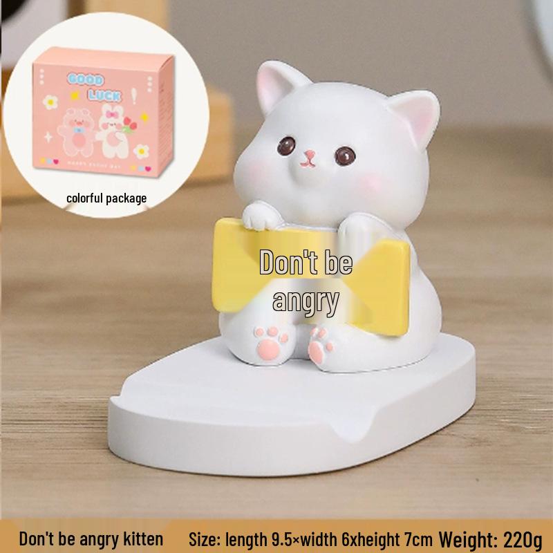 Adorable Cat Phone Holder for Office Desk - Stable Desktop Decoration Ornament
