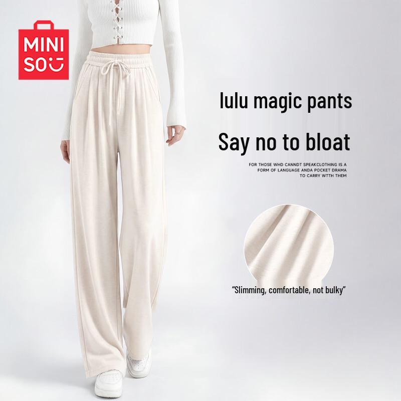 

MINISO Women s Flowy Wide Leg Casual Trousers XL