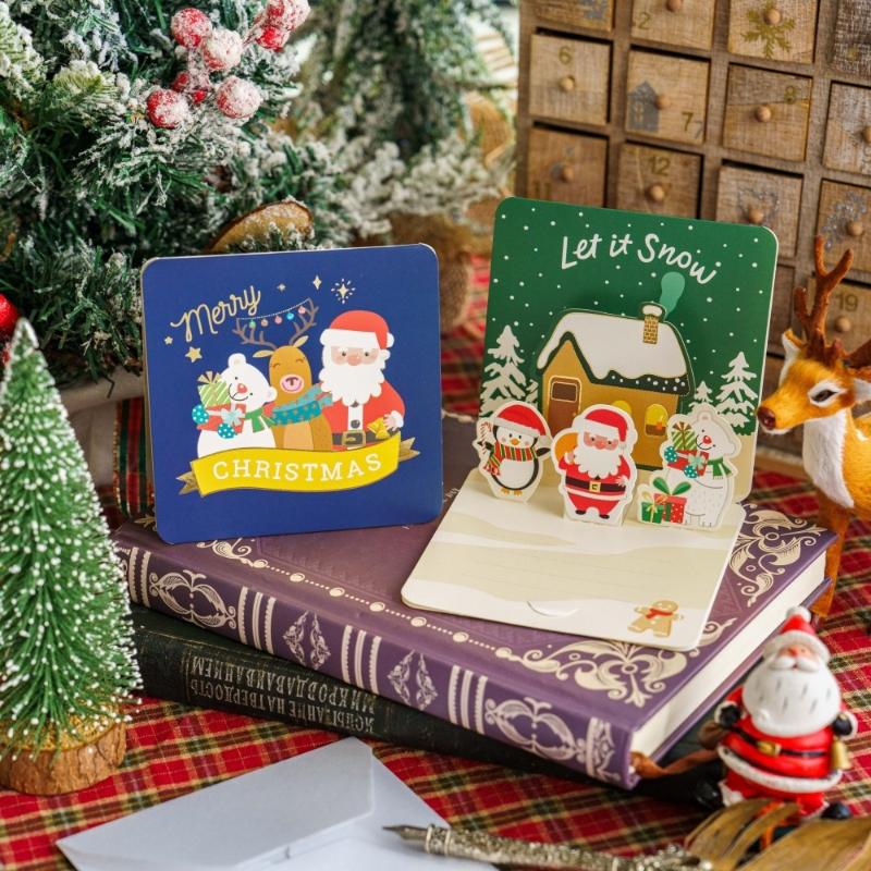 Merry Christmas Cards Set With Envelope New Year Wishes Christmas Gifts Decorative Greeting Xmas Postcards For Xmas 2026