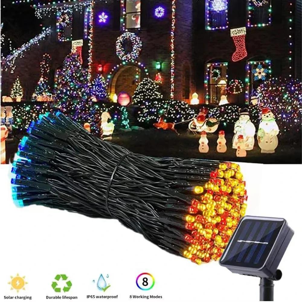 8 Modes Solar LED String Lights 50/100 LEDs, Waterproof Fairy Lights for Outdoor Garden Christmas Party, Wedding Decoration