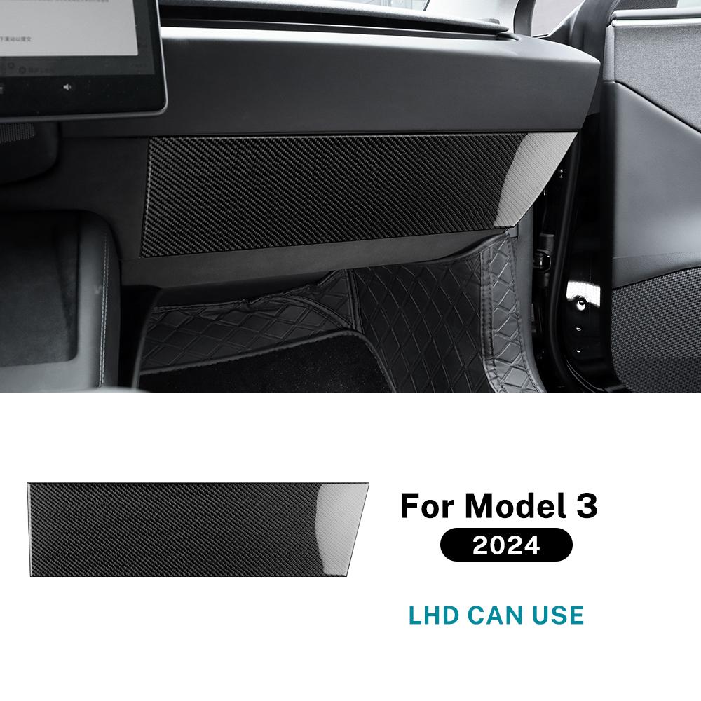 Real Soft Carbon Fiber For Tesla Model 3 Highland 2025 Co-pilot Instrument Console Panel Trim Sticker Car Interior Accessories