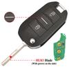 Jingyuqin Flip Remote Smart Car Key For Citroen C3 C4 Cactus Hella For Peugeot 208 301 508 5008 Expert 434MHZ ID46 PCF7941A Chip