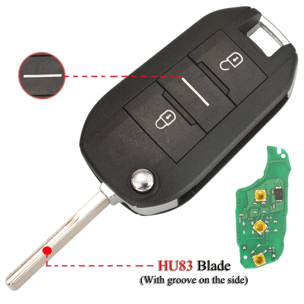 Jingyuqin Flip Remote Smart Car Key For Citroen C3 C4 Cactus Hella For Peugeot 208 301 508 5008 Expert 434MHZ ID46 PCF7941A Chip