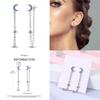 Original 100% 925 Silver Geometric Sun Moon And Stars Tassel Women's Earrings Party Anniversary Gift