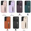 Crossbody Lanyard Zipper Cards Solt Case For Samsung Galaxy S24 Ultra S23 S22 Plus S25 A55 Kickstand Card Bag Pocket Purse Cover