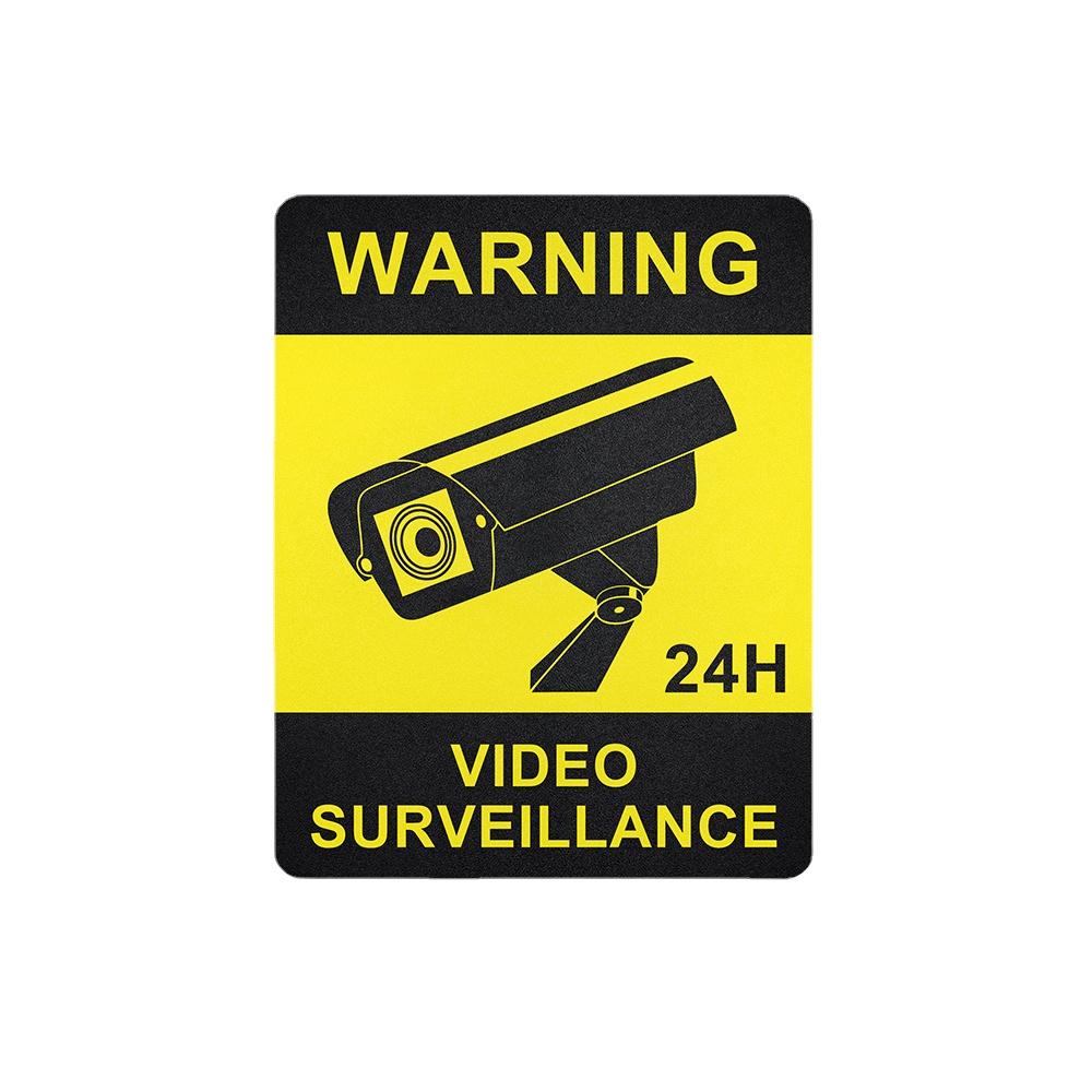 LYKX Výstražné nálepky Dohled Bezpečnostní kamera Alarm Nálepka Nálepka Značky Vodotěsná Matná textura Páska PVC Nálepka,19x15cm
