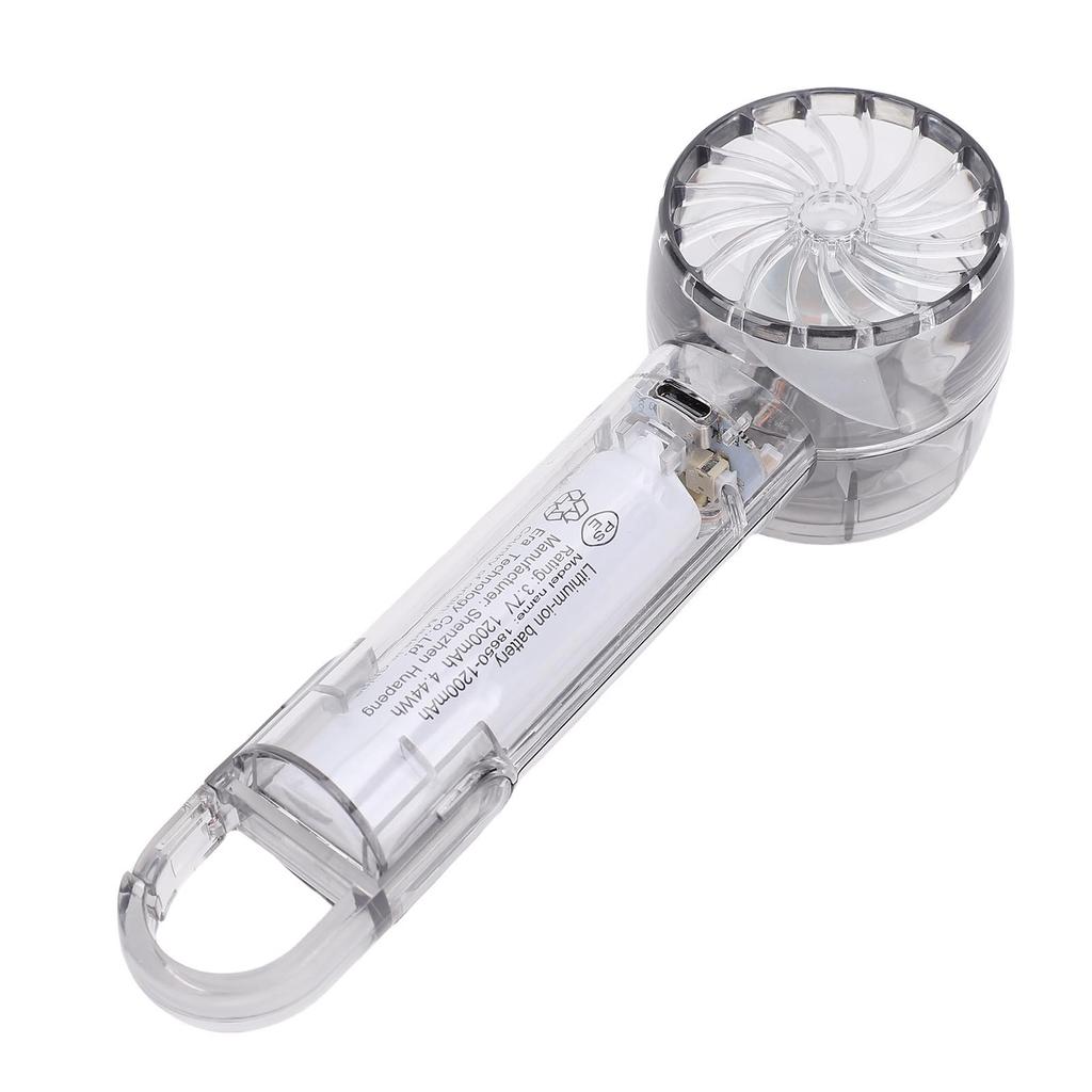 Handheld   Fan 3 Gear Speeds and Cooling Mode USB Ice Compress Transparent Outdoor Handheld Fan for Travel