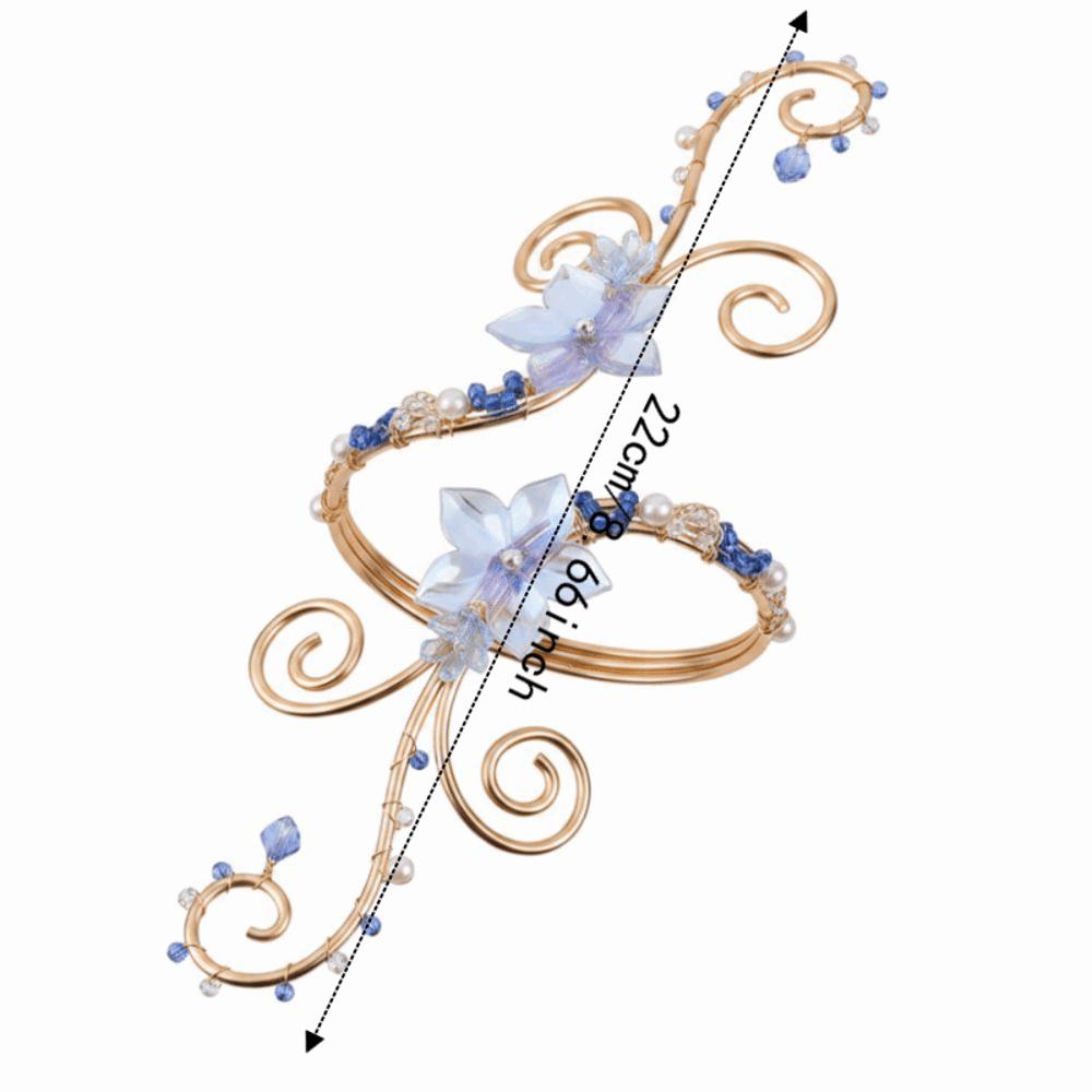 Floral Iris Flower Bracelet Hollow Out Open Arm Bangle Exquisite Arm Cuff Beach