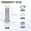 uxcell Hex Bolts M6 x 20mm 304 Stainless Steel Bolt, Nut, Washer Set, Hex Screw Set, Fully Threaded, 8 Sets