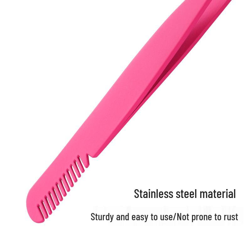 Edelstahl Wimpernzange & Pinzette mit feiner Spitze und Kamm