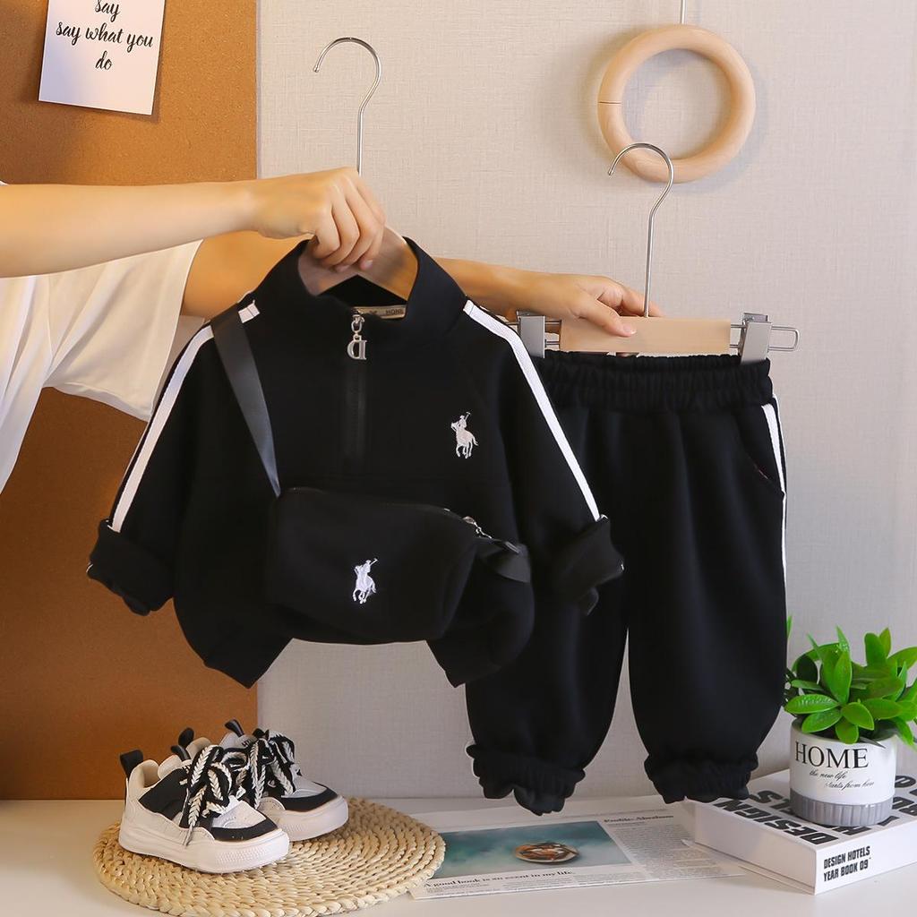 Boys' Embroidered Autumn Two-Piece Sportswear Set - 2025 New Style