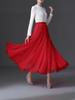 Women's High-Waist Mid-Length Pleated Mesh Skirt