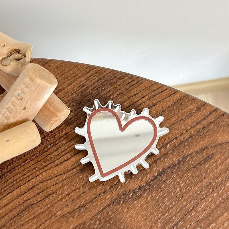 

Simple Love Mirror, Mobile Phone Airbag Bracket, Pasted Desktop Lazy Ring, Portable Makeup Mirror, Decorative Women S Model